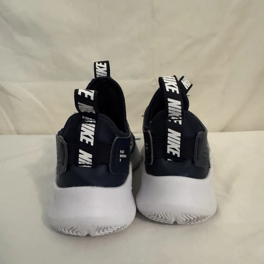 Nike Flex Runner 3 Navy Blue Sneakers No Tie Size 12C